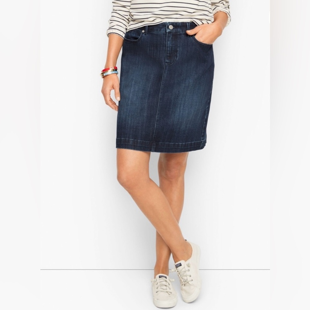 Talbots Stretch Denim Skirt Size 8 Petite 💙💙💙